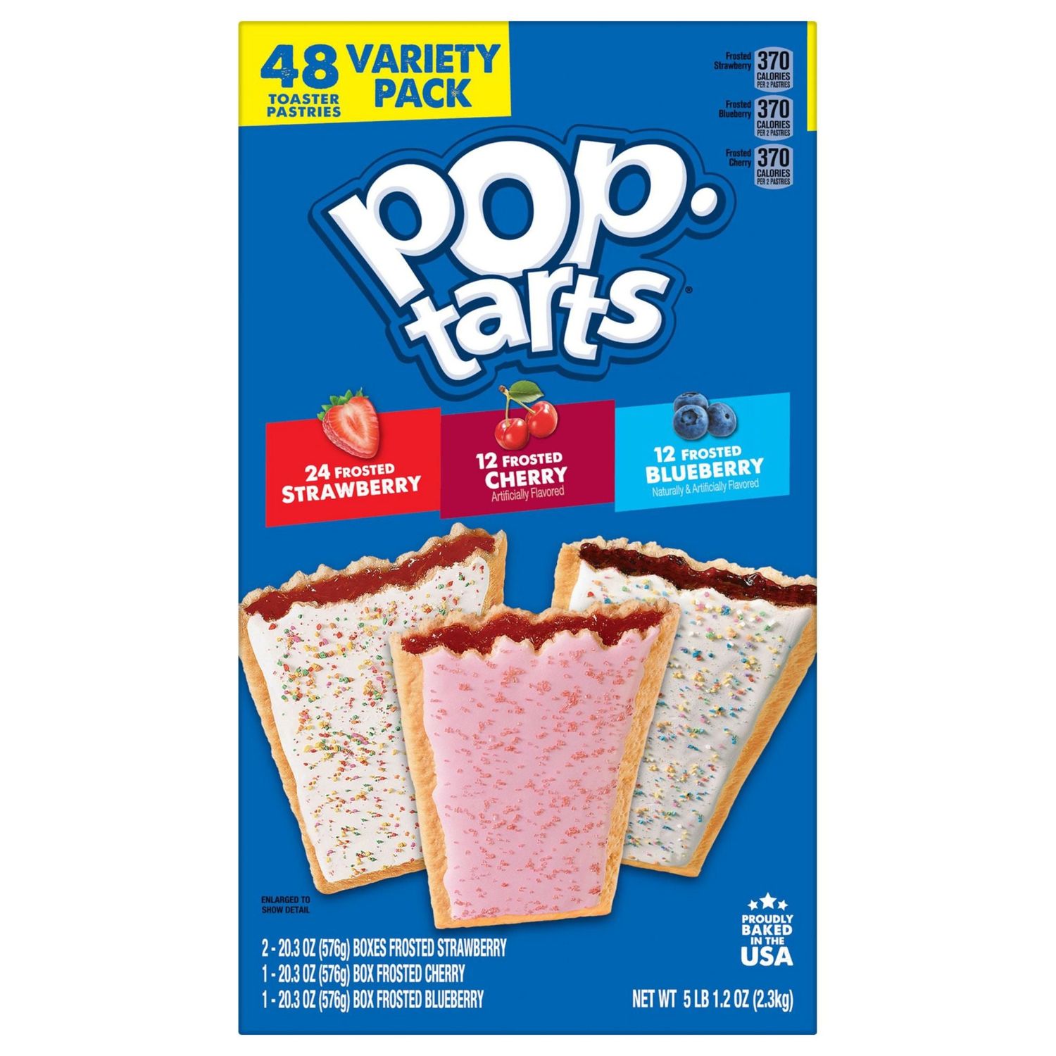 Pop-Tarts Frosted Strawberry, Cherry &amp; Blueberry Variety Pack, 48 ct.