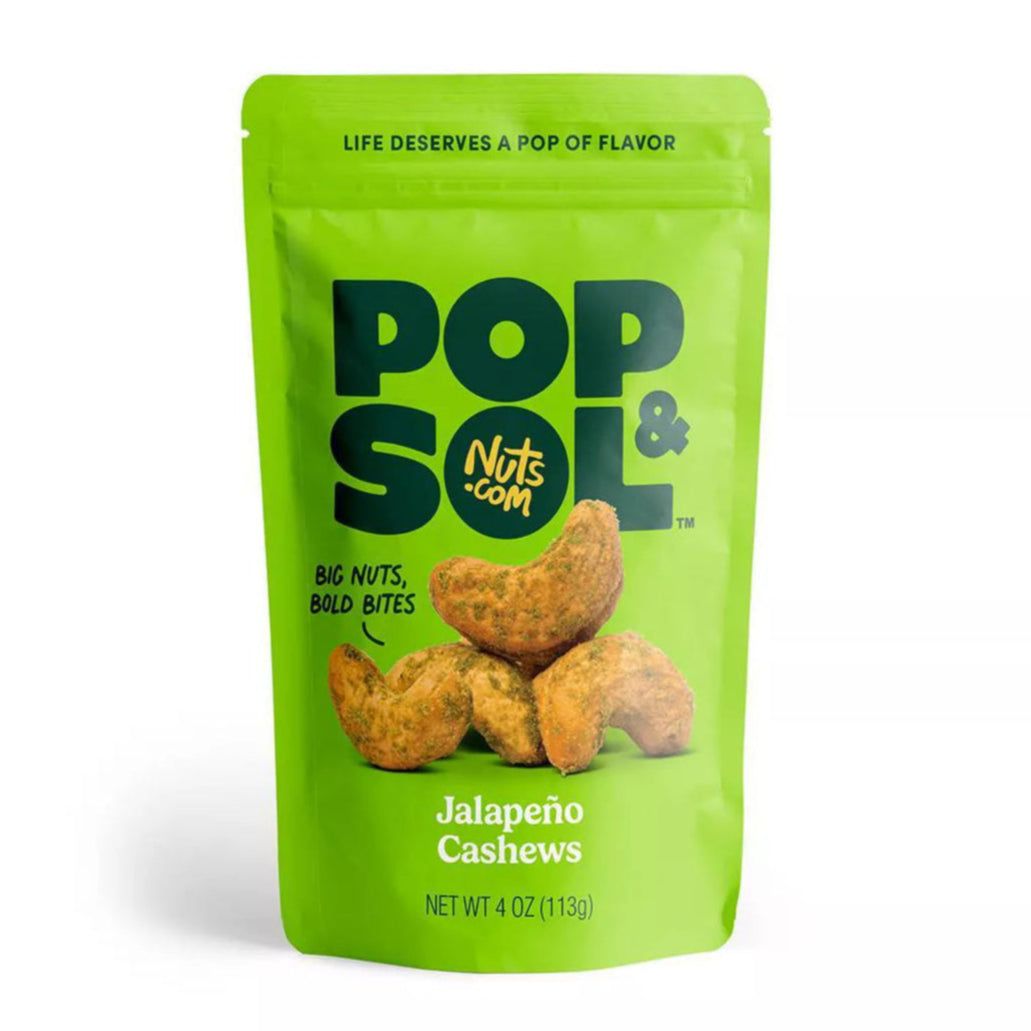 Pop &amp; Sol By Nuts.com Jalapeno Cashews, 4 oz.