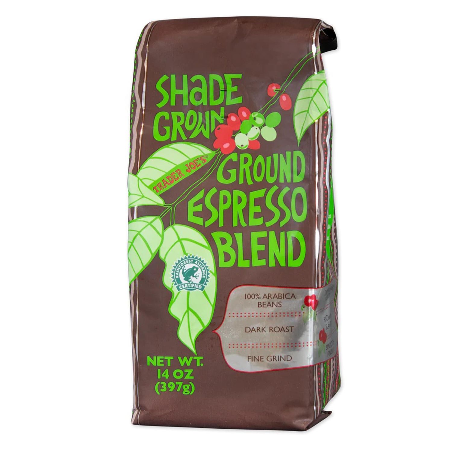 Trader Joe&#39;s Shade Grown Ground Espresso Blend, Dark Roast Fine Grind,