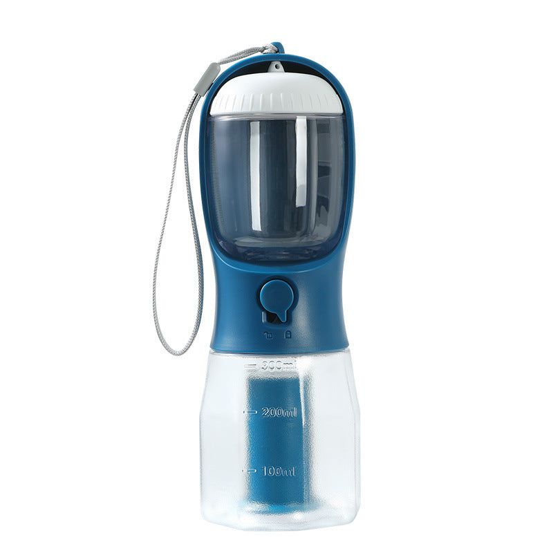 Dog Water Cup Drinking Food Garbage Bag Three-in-one Portable Small, Color: Ink Blue, capacity: 300ml Garbage Bag