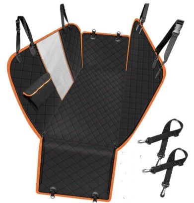 Dog Car Seat Cover View Mesh Pet Carrier Hammock Safety Protector Car, Color: Orange belt mesh