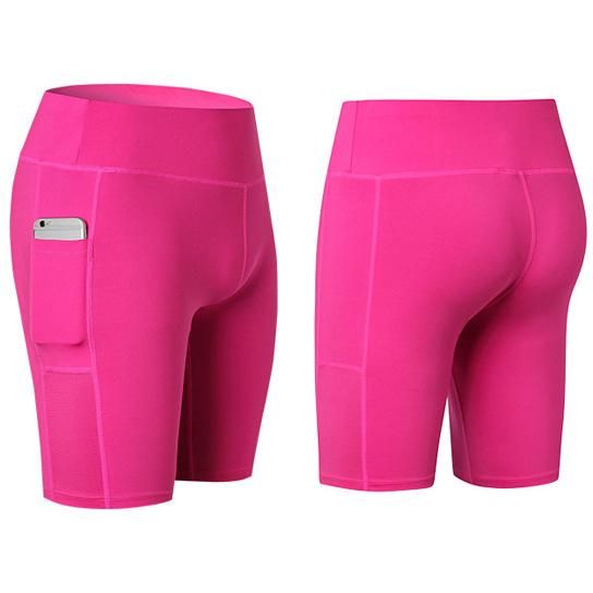 ( TRADE 3 ) All Seasons Yoga Shorts Stretchable Phone Pocket w/ pink color OPTION 3