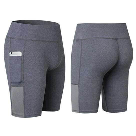 ( TRADE 3 ) All Seasons Yoga Shorts Stretchable Phone Pocket w/ gray color OPTION 2