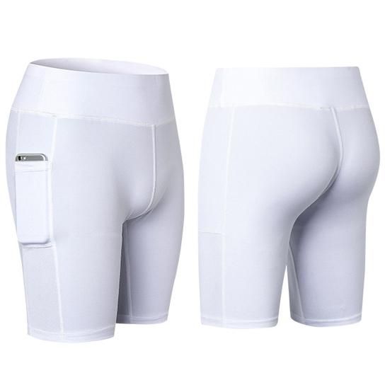 ( TRADE 3 ) All Seasons Yoga Shorts Stretchable Phone Pocket w/ white color OPTION 5