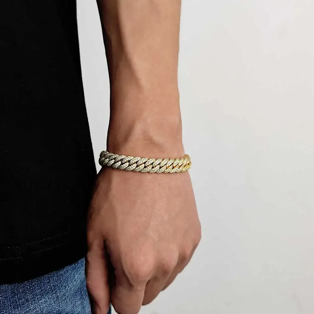 10MM CUBIC ZIRCON ICED OUT wrist CUBAN LINK