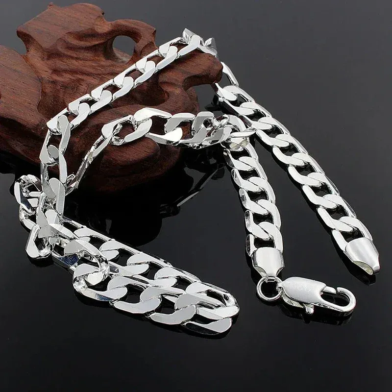 925 Sterling Silver Necklace For Men&#39;s women 16/18/20/22/24 Inches