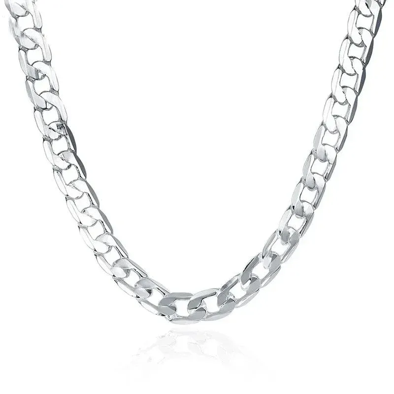925 Sterling Silver Necklace For Men&#39;s women 16/18/20/22/24 Inches