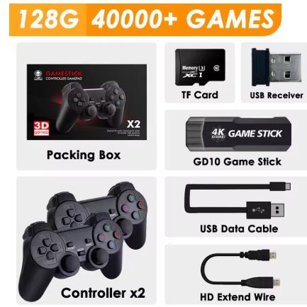 GD10 Retro Game Console 4K 60fps HDMI Output Low Latency TV Game Stick