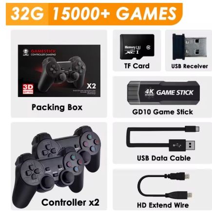 GD10 Retro Game Console 4K 60fps HDMI Output Low Latency TV Game Stick