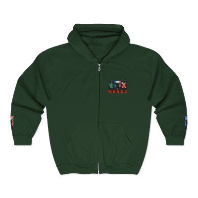 ( TRADE 2 ) NBAK4 activewear - ZIPPED HOODIES  w/ FOREST GREEN colors OPTIONS 2