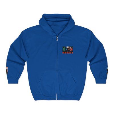 ( TRADE 2 ) NBAK4 activewear - ZIPPED HOODIES  w/ ROYAL BLUE colors OPTIONS 2