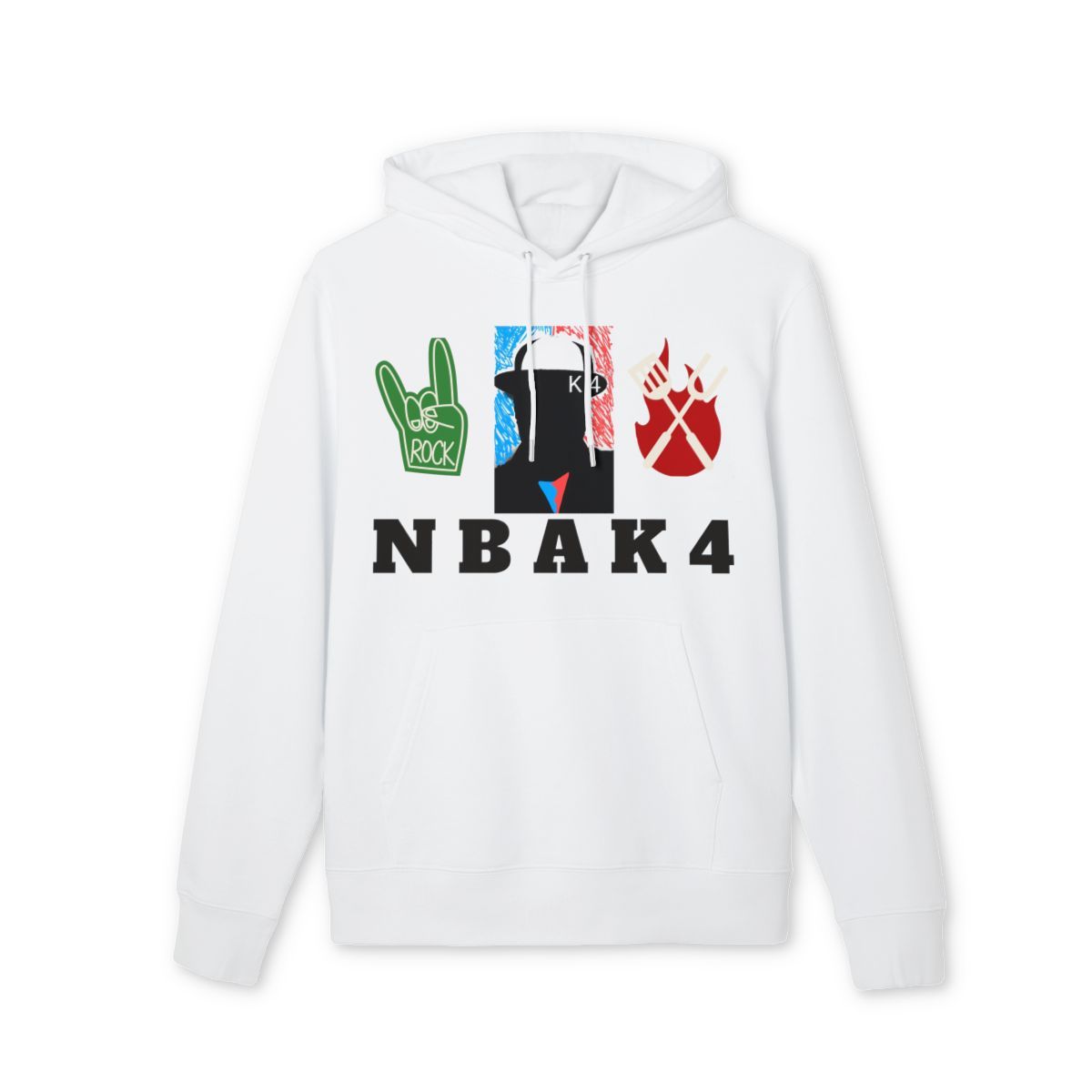NBAK4 activewear - MENS white KANGKOL HOODIES  w/ 1  color