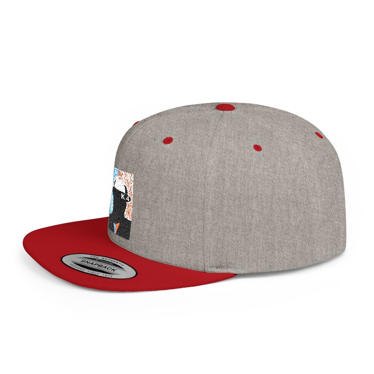( TRADE  6 ) NBAK4 activewear - LOGO SNAP BACK ADJUSTABLE CAP w/ heather grey &amp; red OPTION 6