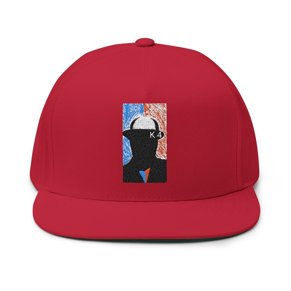 ( TRADE  4 ) NBAK4 activewear - LOGO FLAT EMBROIDERY CAP w/ red OPTION  7
