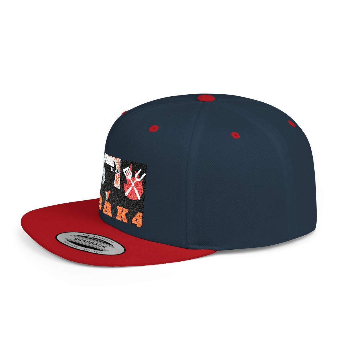 ( TRADE  7 ) NBAK4 activewear -  LARGE LOGO SNAP BACK ADJUSTABLE CAP w/ navy &amp; red OPTION 10