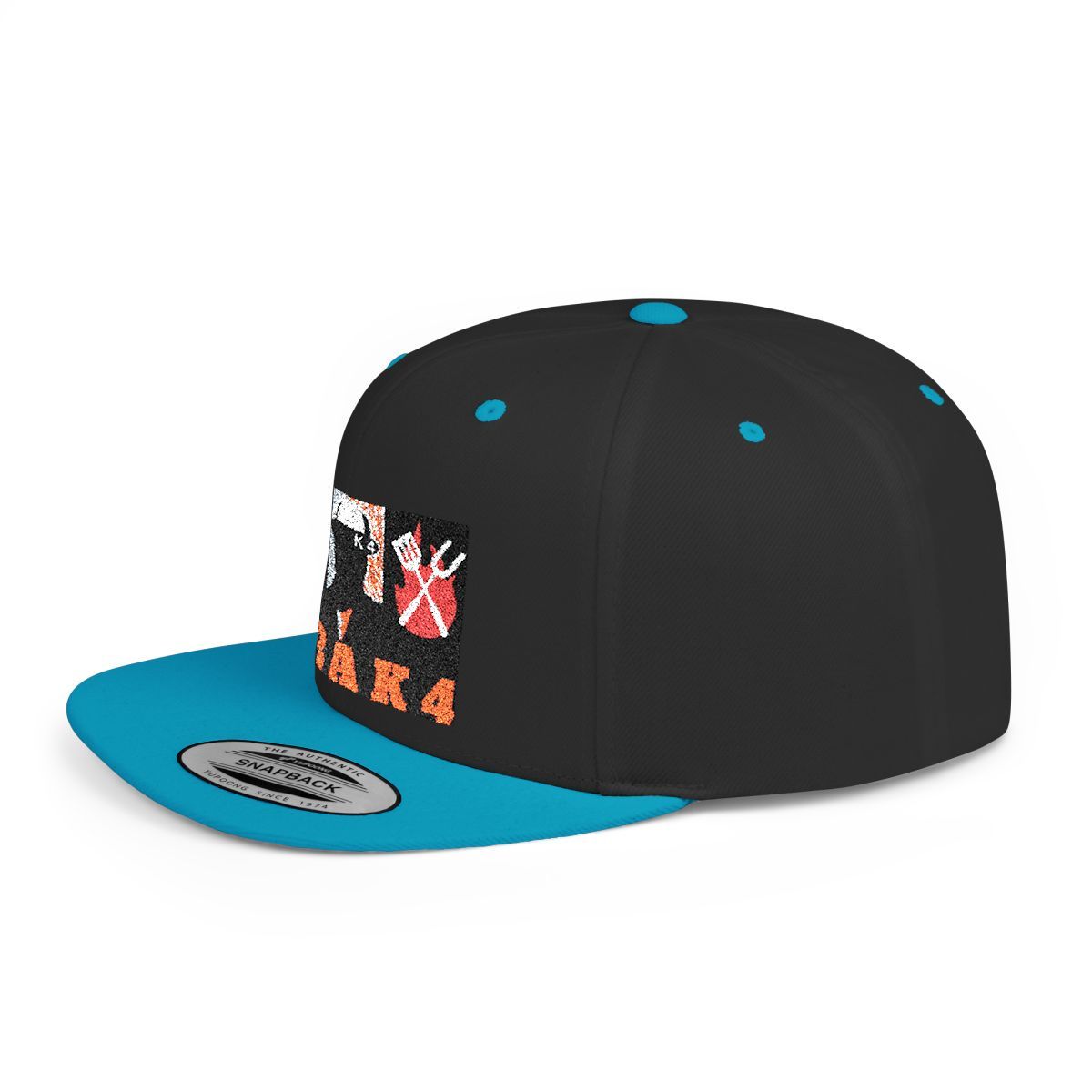 ( TRADE  7 ) NBAK4 activewear -  LARGE LOGO SNAP BACK ADJUSTABLE CAP w/ black &amp; teal OPTION 22