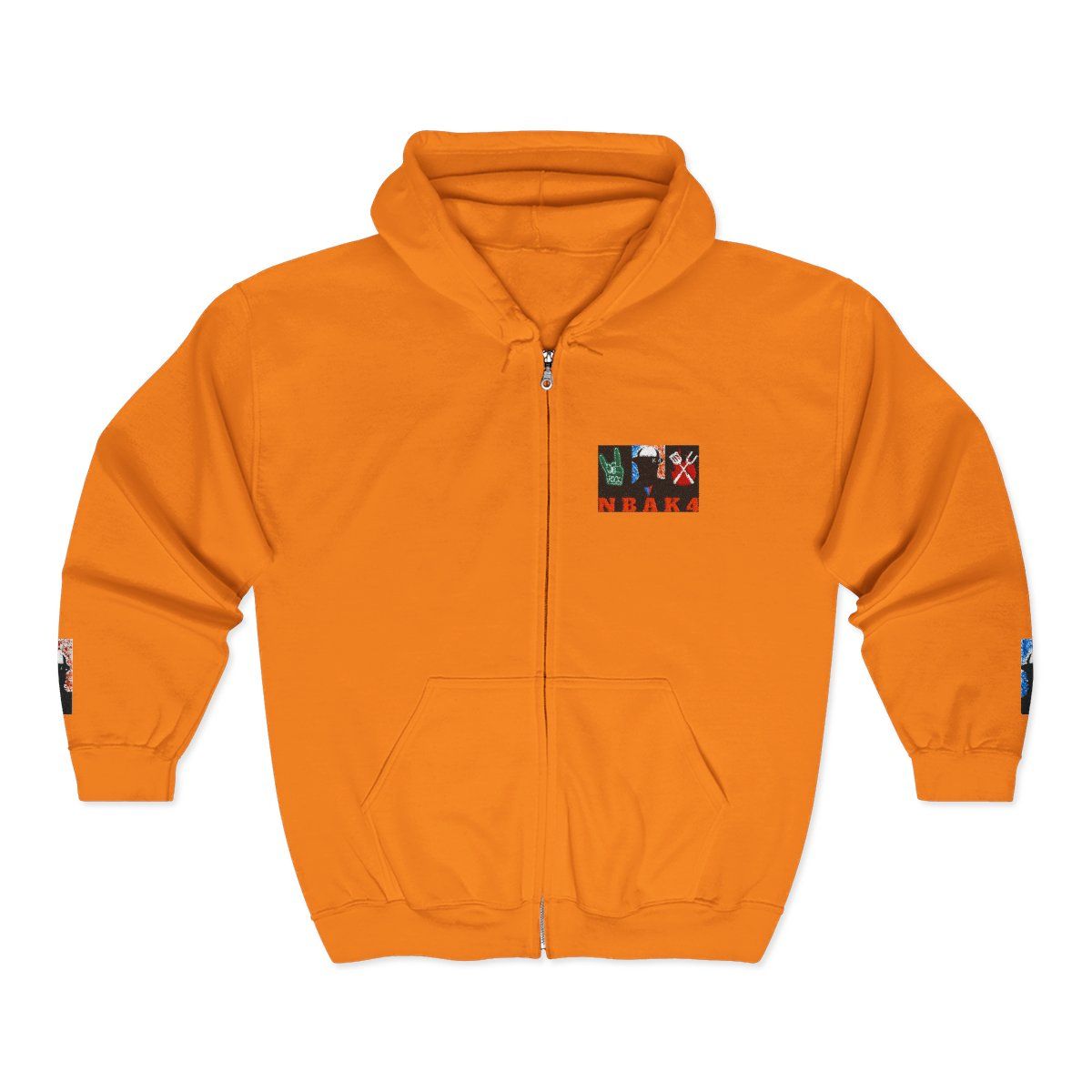 ( TRADE 2 ) NBAK4 activewear MENS - ZIPPED HOODIES  w/ SAFETY ORANGE colors OPTIONS 6