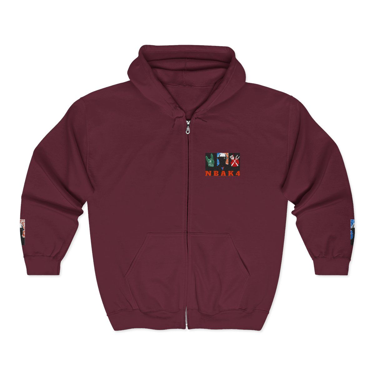 ( TRADE 2 ) NBAK4 activewear MENS - ZIPPED HOODIES  w/ MAROON colors OPTIONS 7