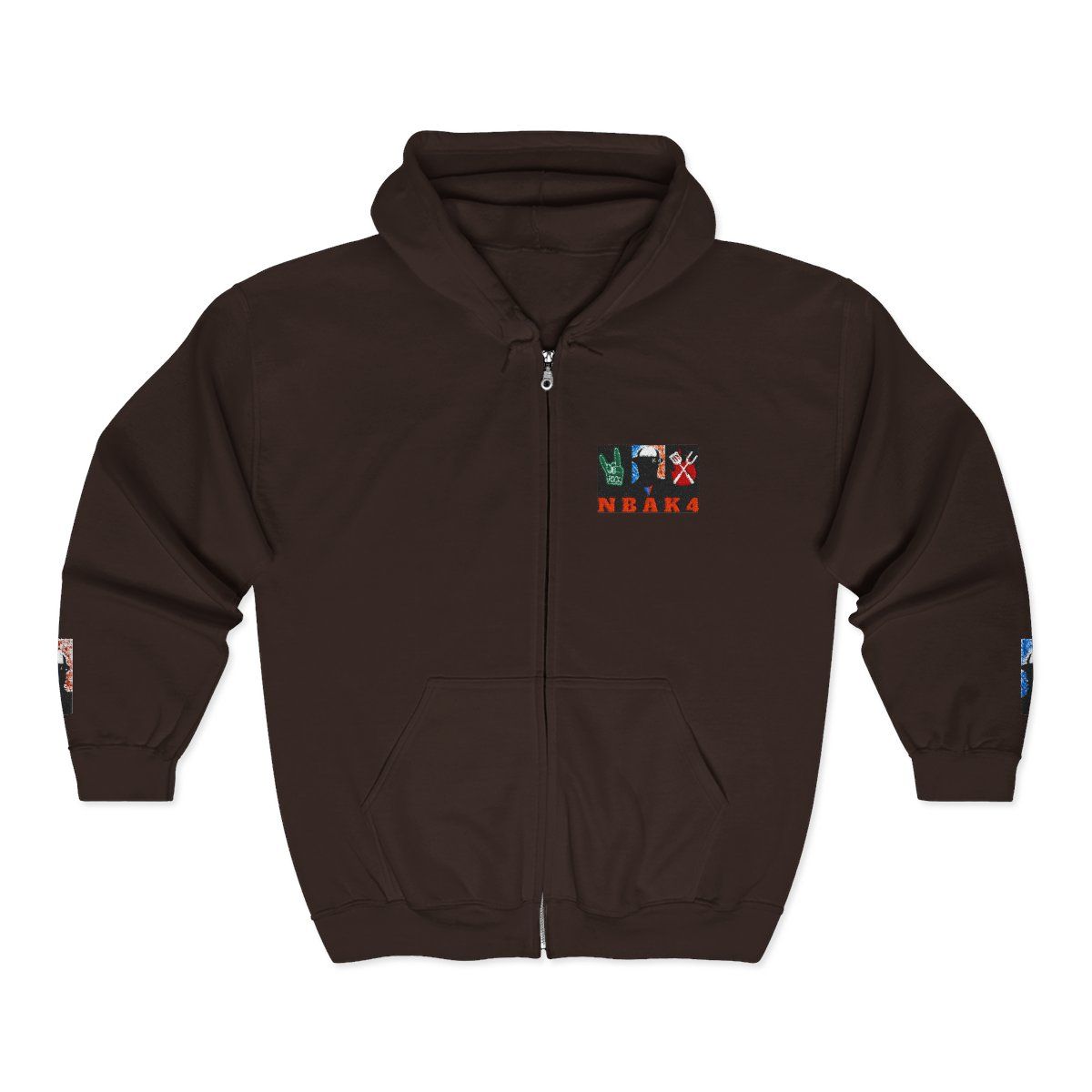 ( TRADE 2 ) NBAK4 activewear MENS - ZIPPED HOODIES  w/ DARK CHOCOLATE colors OPTIONS 8