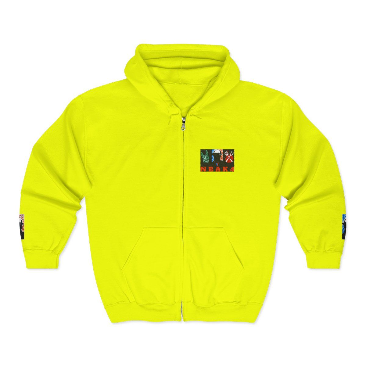 ( TRADE 2 ) NBAK4 activewear MENS - ZIPPED HOODIES  w/ SAFETY GREEN colors OPTIONS 9