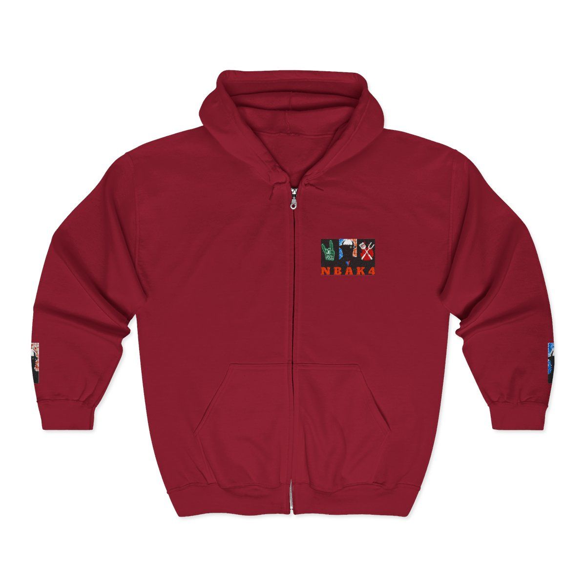 ( TRADE 2 ) NBAK4 activewear MENS - ZIPPED HOODIES  w/ CARDINAL RED colors OPTIONS 17