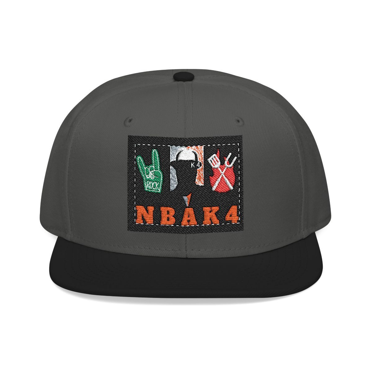 ( TRADE 2 ) NBAK4 activewear - LARGE LOGO SNAP BACK ADJUSTABLE w/ charcoal &amp; black colors OPTION 2)