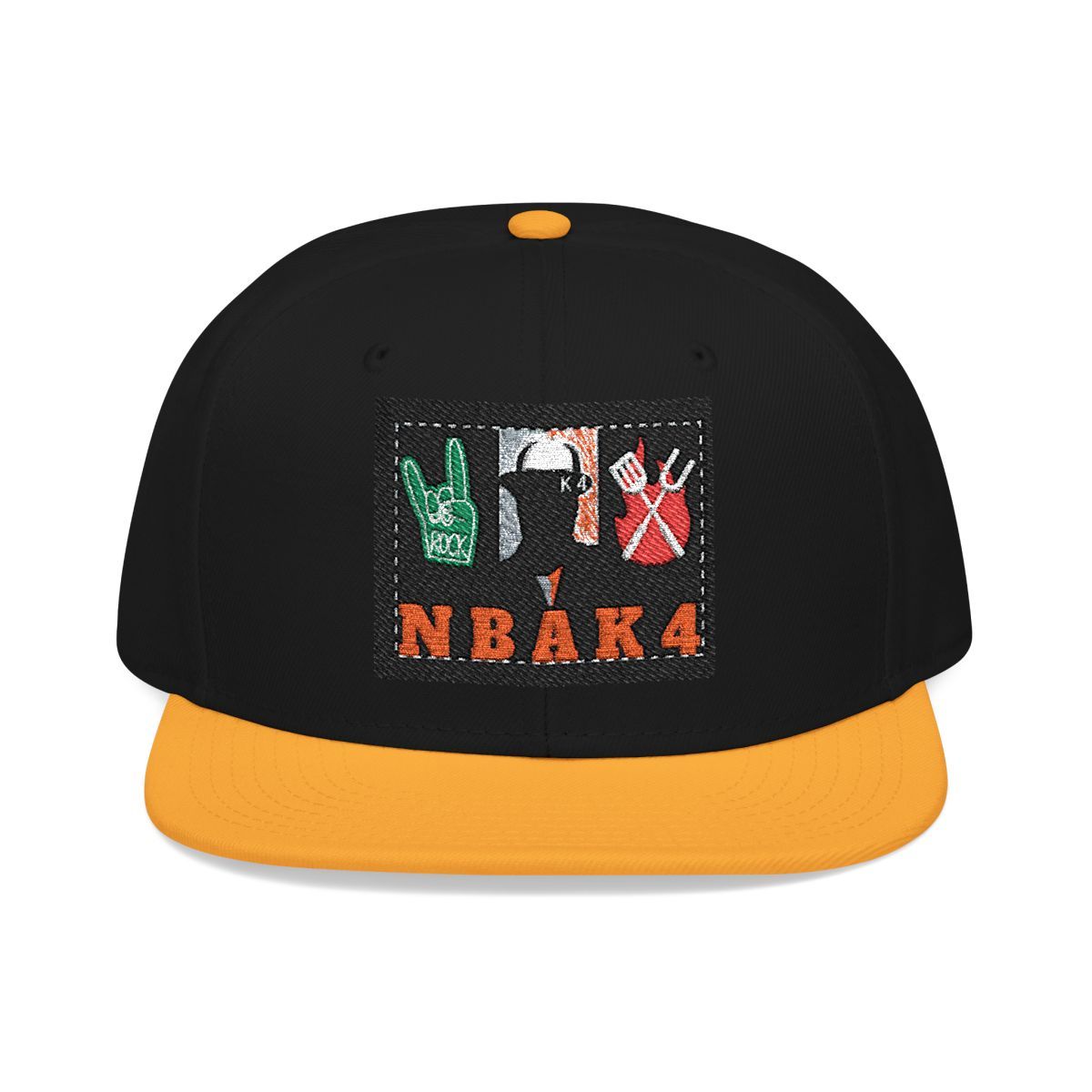 ( TRADE 2 ) NBAK4 activewear - LARGE LOGO SNAP BACK ADJUSTABLE w/ black &amp; gold colors OPTION 7)