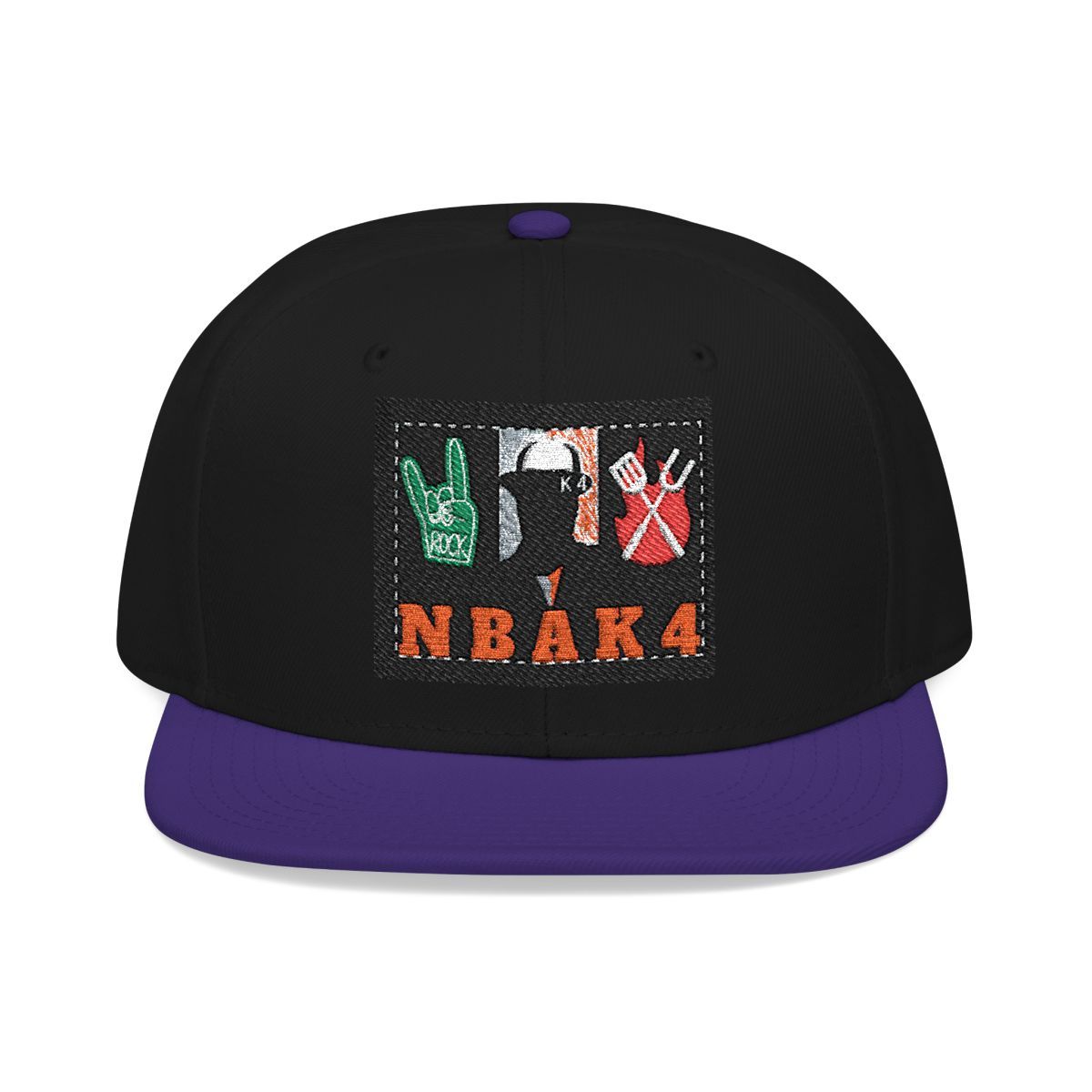 ( TRADE 2 ) NBAK4 activewear - LARGE LOGO SNAP BACK ADJUSTABLE w/ black &amp; purple colors OPTION 8)
