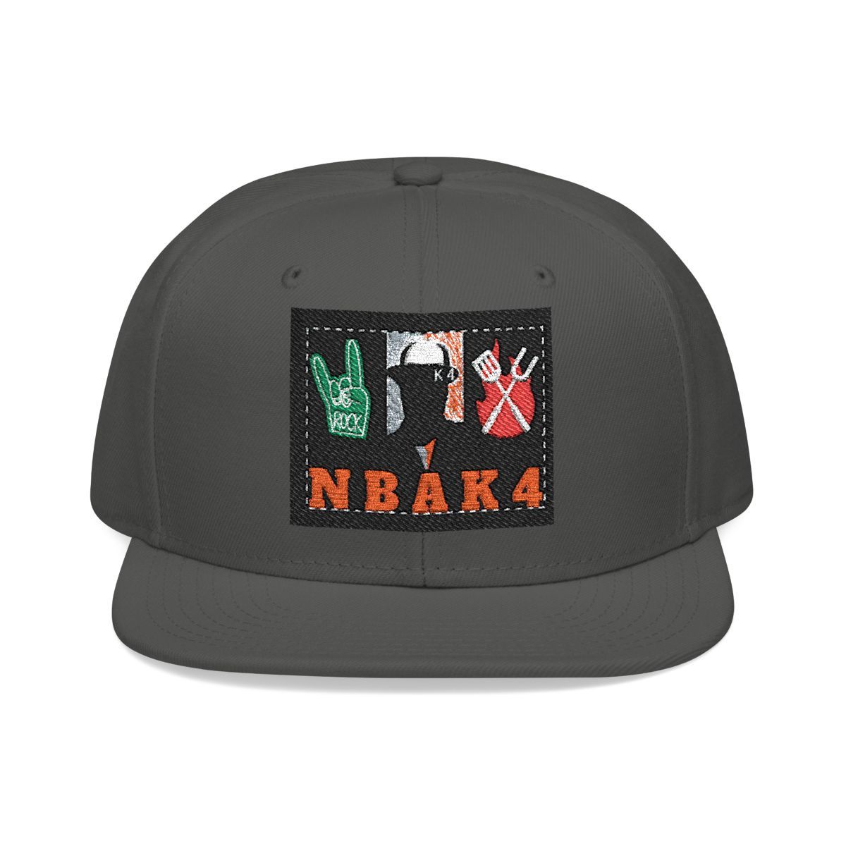 ( TRADE 2 ) NBAK4 activewear - LARGE LOGO SNAP BACK ADJUSTABLE w/ charcoal colors OPTION 3)
