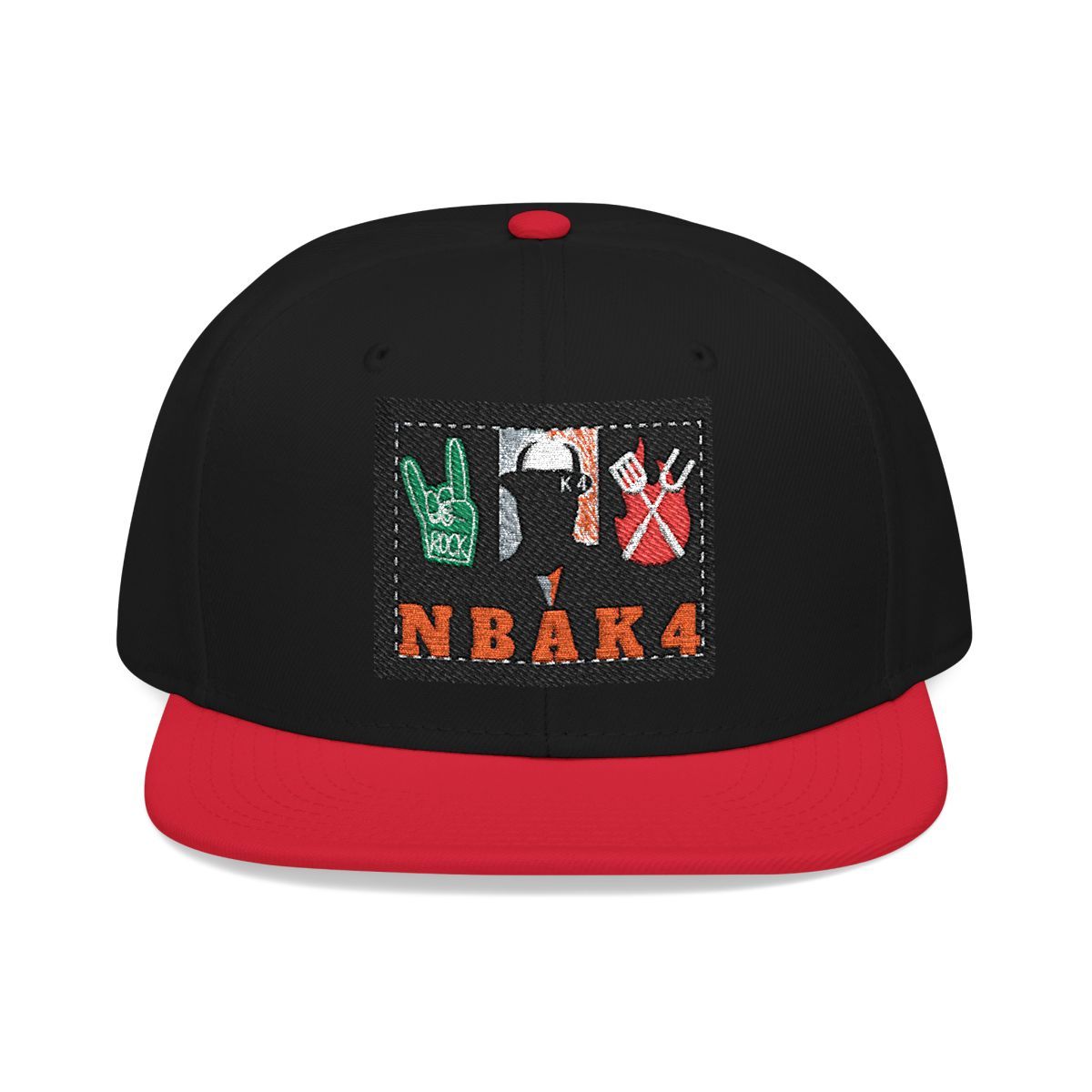 ( TRADE 2 ) NBAK4 activewear - LARGE LOGO SNAP BACK ADJUSTABLE w/ black &amp; red colors OPTION 9)