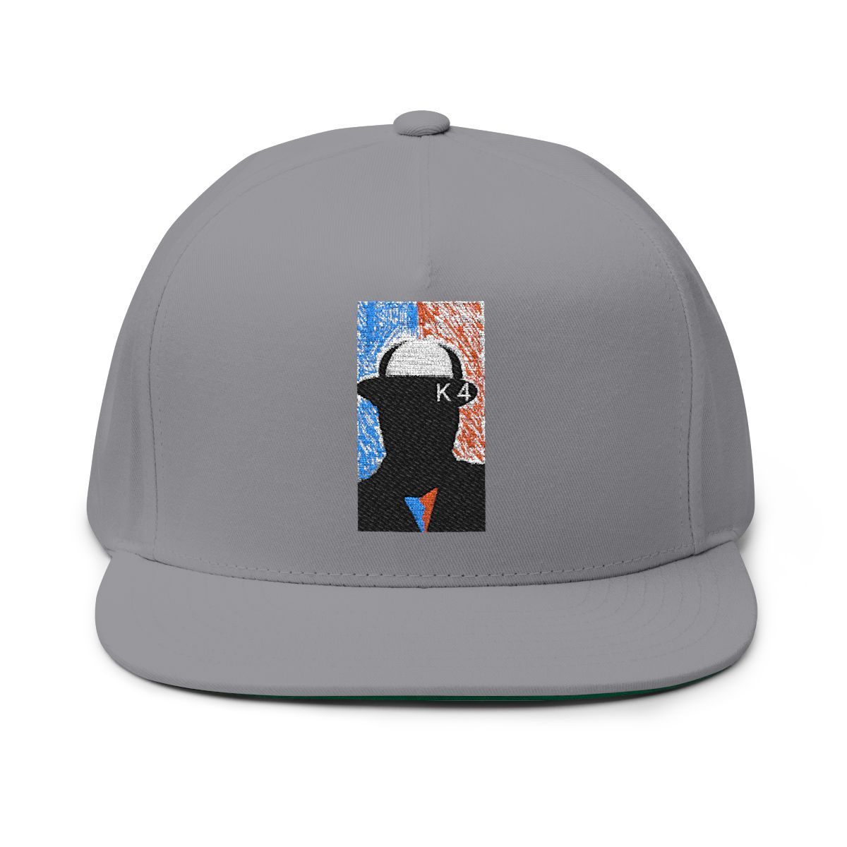 ( TRADE  4 ) NBAK4 activewear - LOGO FLAT EMBROIDERY CAP w/ grey OPTION 3