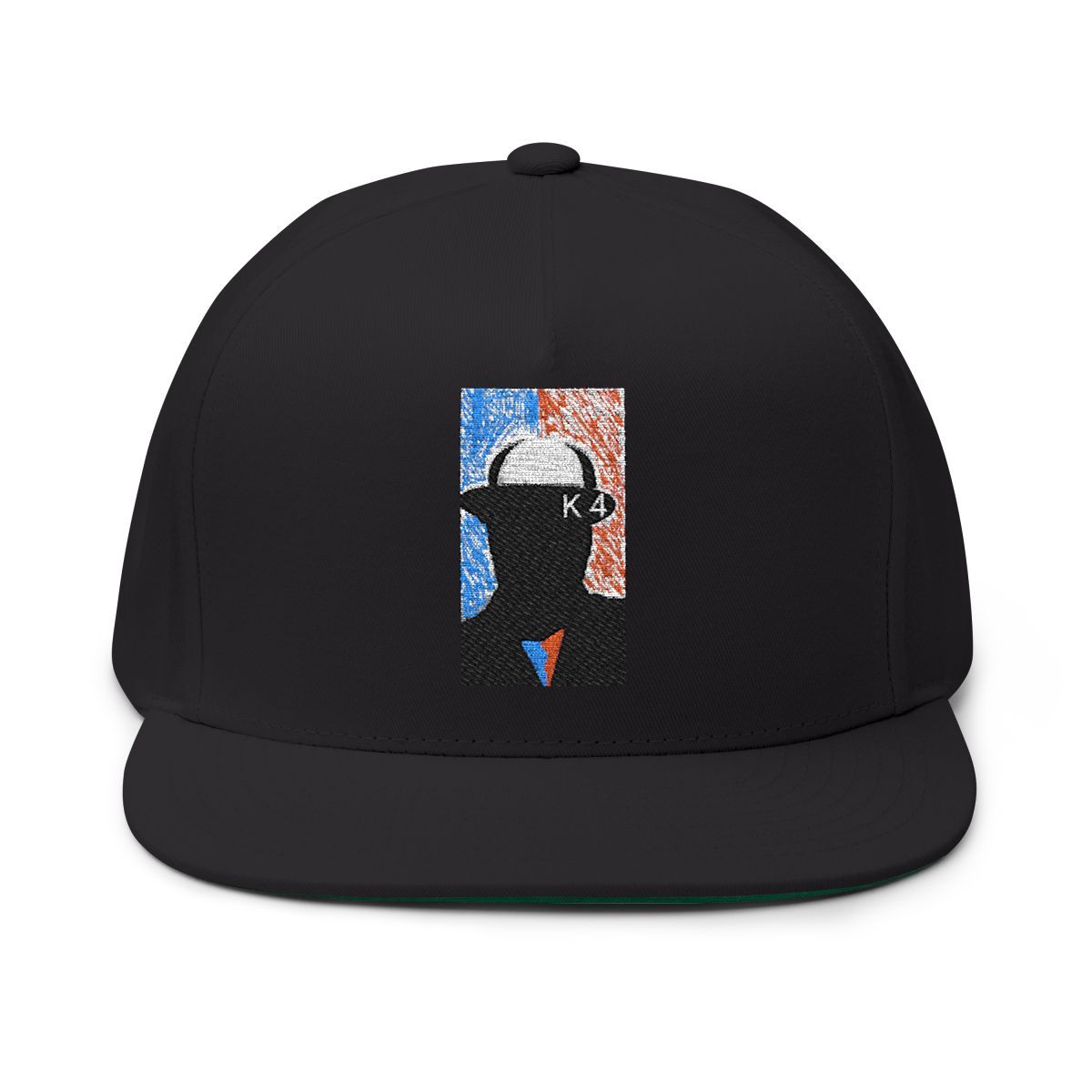 ( TRADE  4 ) NBAK4 activewear - LOGO FLAT EMBROIDERY CAP w/ black OPTION 4