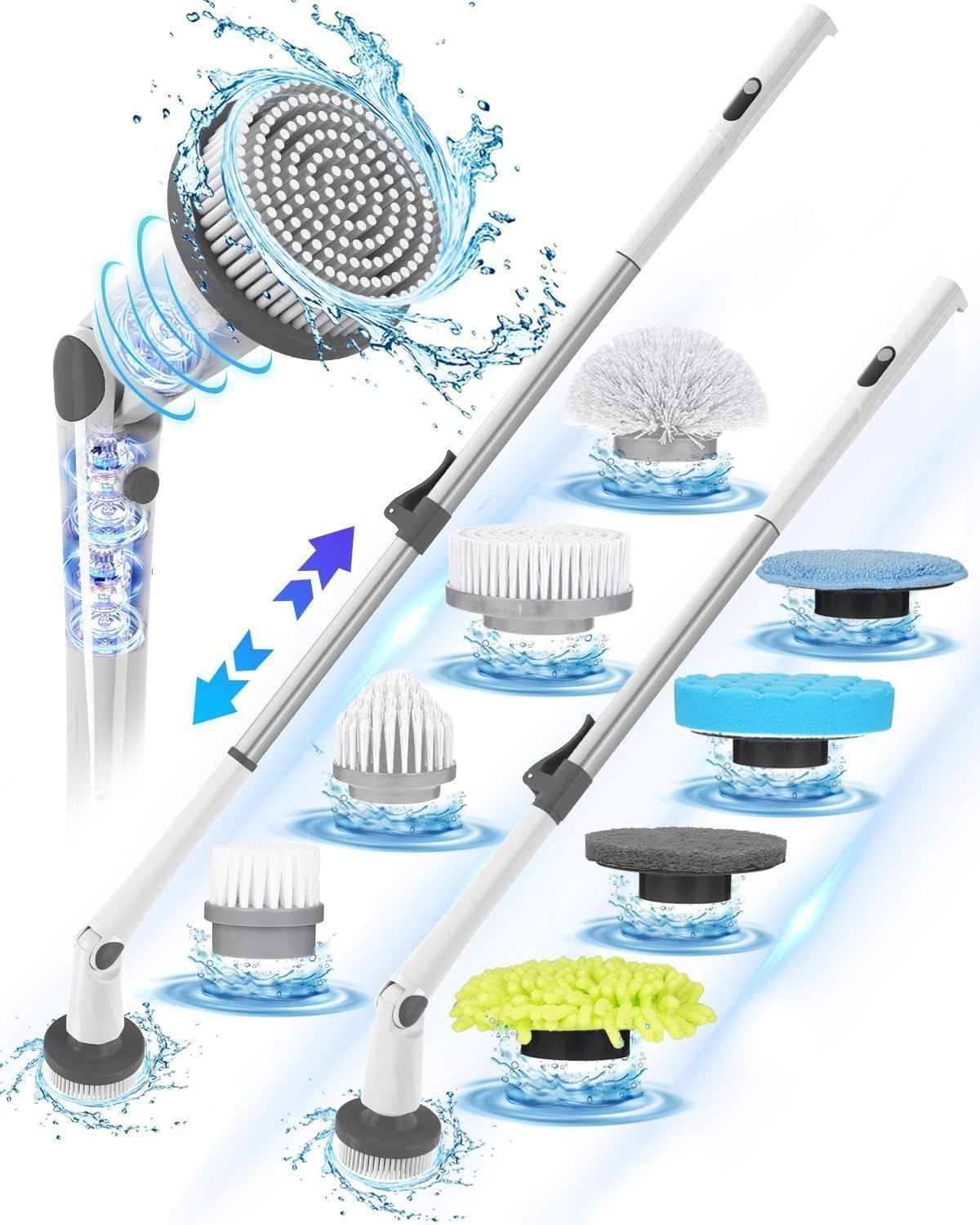 ( TRADE 2 ) Electric Spin Scrubber, 2024 New Super Quiet Power Cleaning Brush w/ colors WHITE OPTION 2