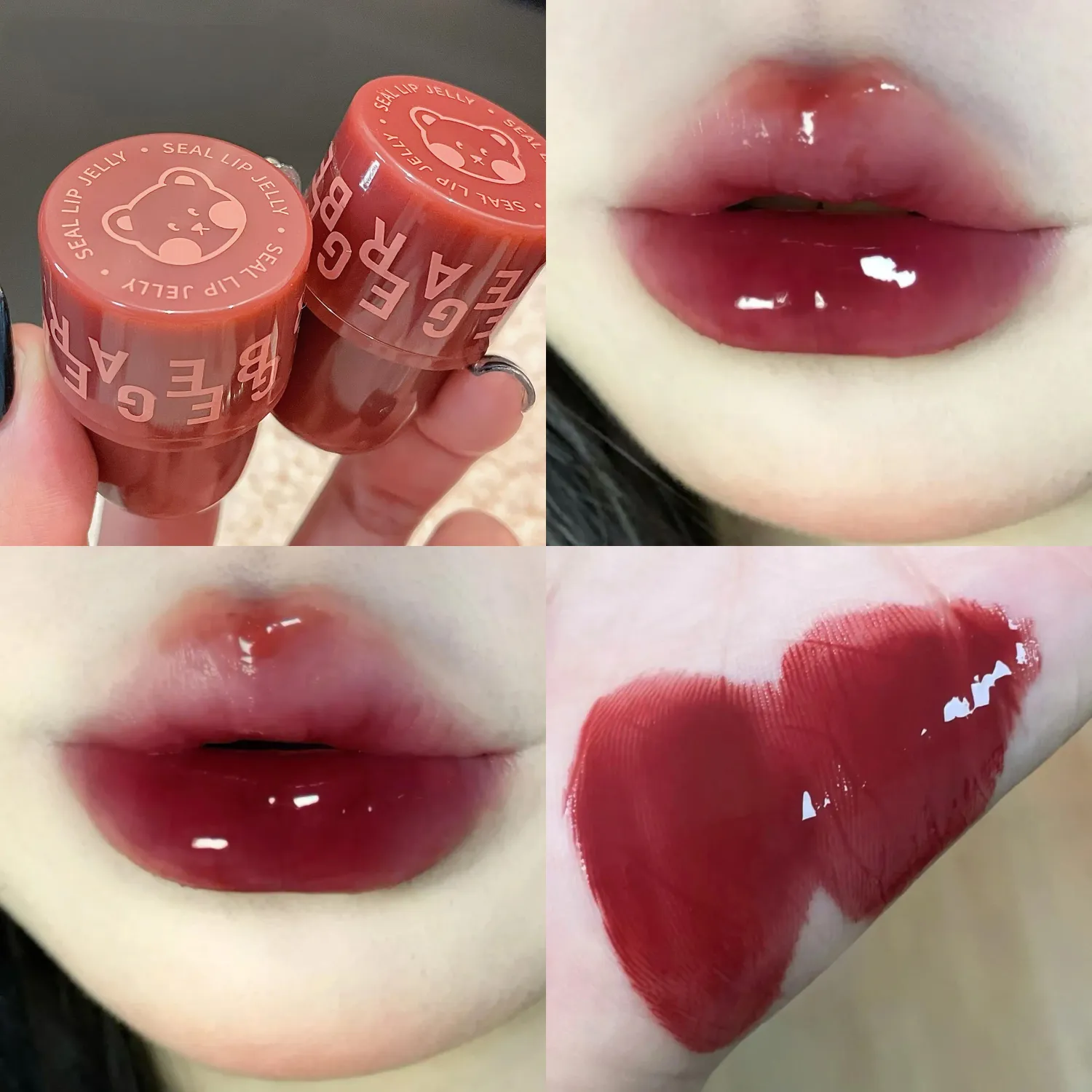 Gege bear Jelly Lip Glaze Long-lasting Makeup Waterproof Gloss, Color: GX1022-4