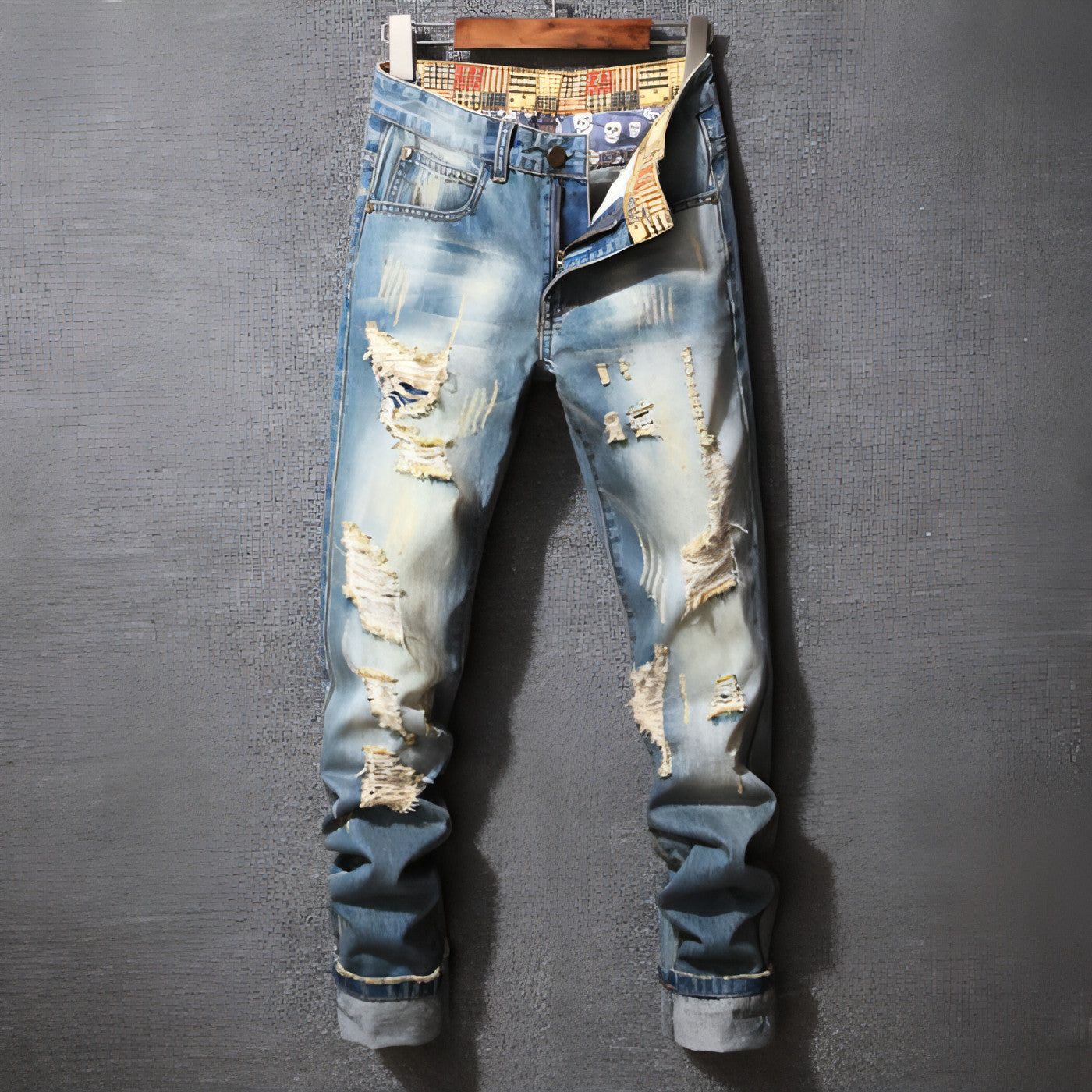 UrbanRip™ – Hong Kong Style Ripped Jeans, Size: 29, Color: Retro Blue