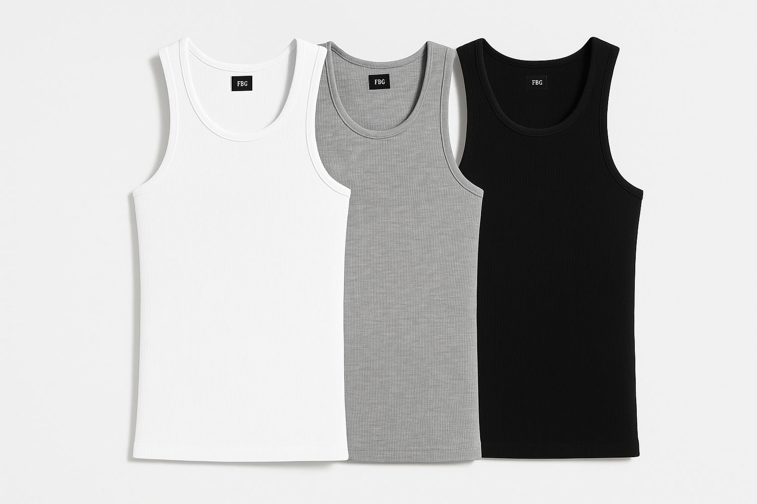 Men&#39;s 100% Cotton Ribbed Tank Tops 3-Pack