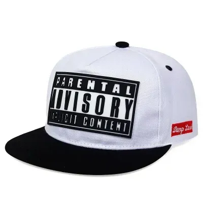 ( TRADE 1 ) TEAM PARENTAL ADVISORY activewear - LOGO SNAP BACK ADJUSTABLE w/ white &amp; black colors OPTION 5