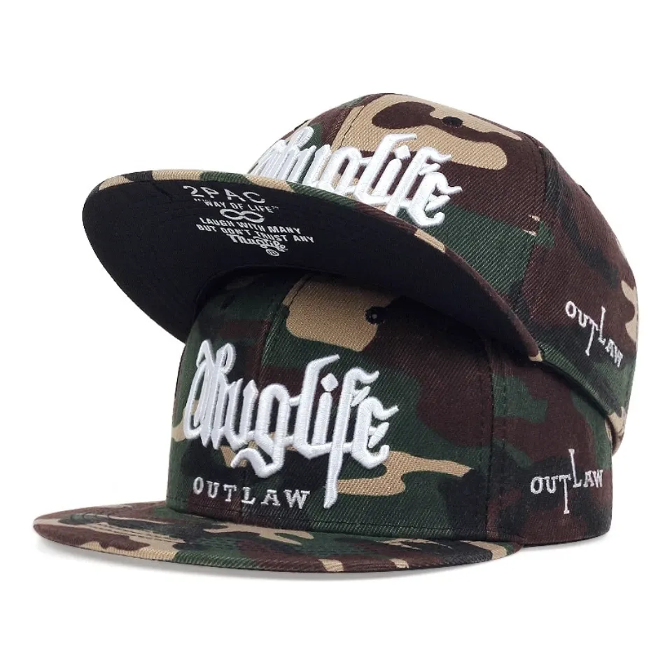 ( TRADE 3 ) TEAM THUG LIFE activewear - LOGO SNAP BACK ADJUSTABLE w/ camouflage colors OPTION 2