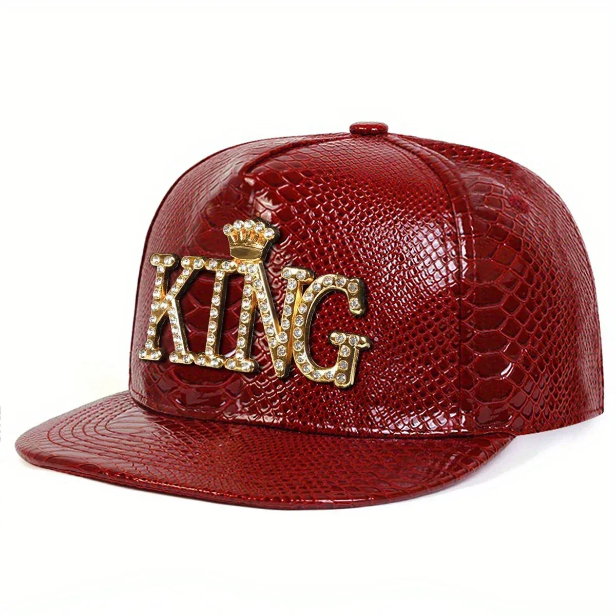 ( TRADE 5 ) GOLD LEATHER KING activewear - LOGO SNAP BACK ADJUSTABLE w/ wine red colors OPTION 4