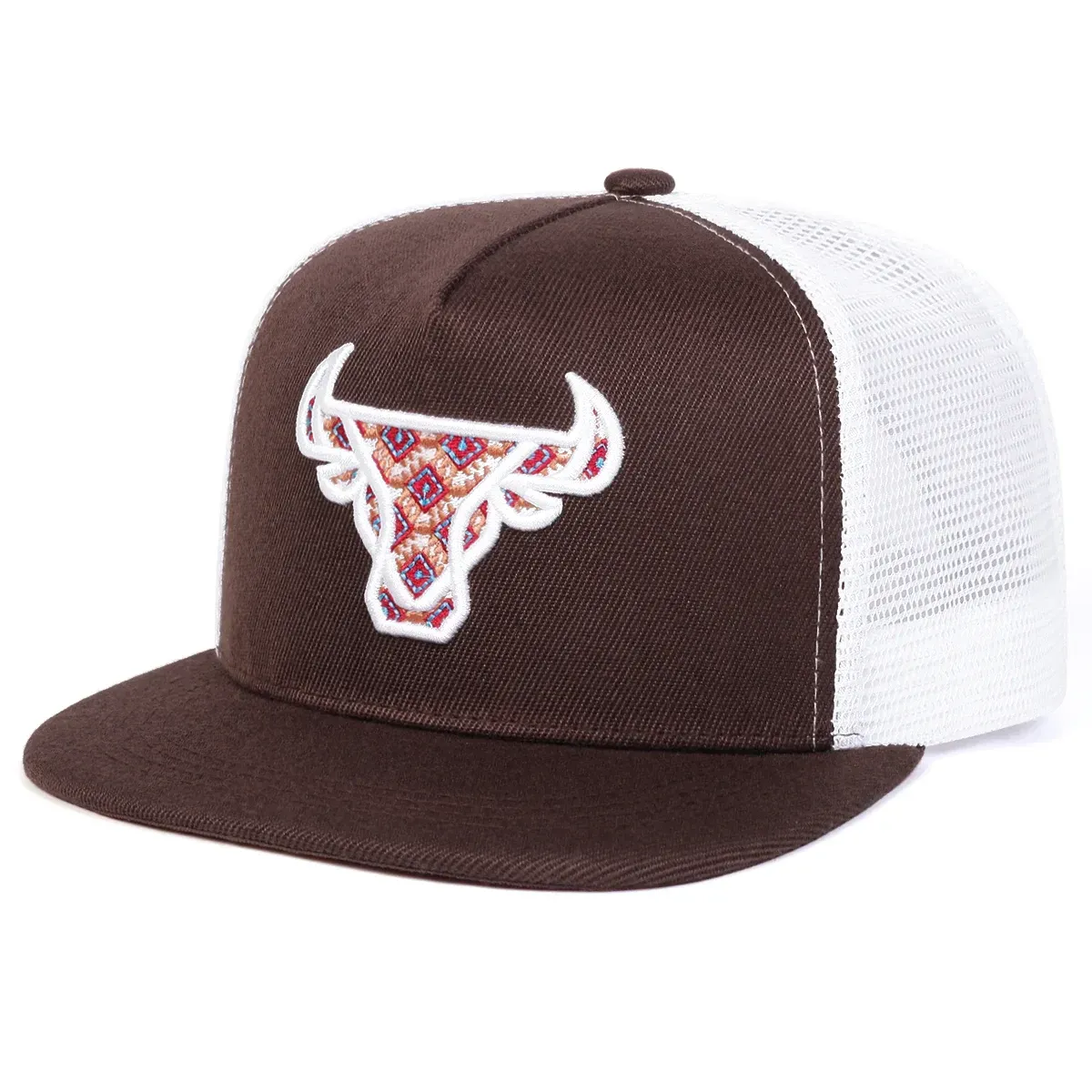 ( TRADE 8 ) OX HEAD activewear - LOGO SNAP BACK ADJUSTABLE w/ brown &amp; white colors OPTION 1