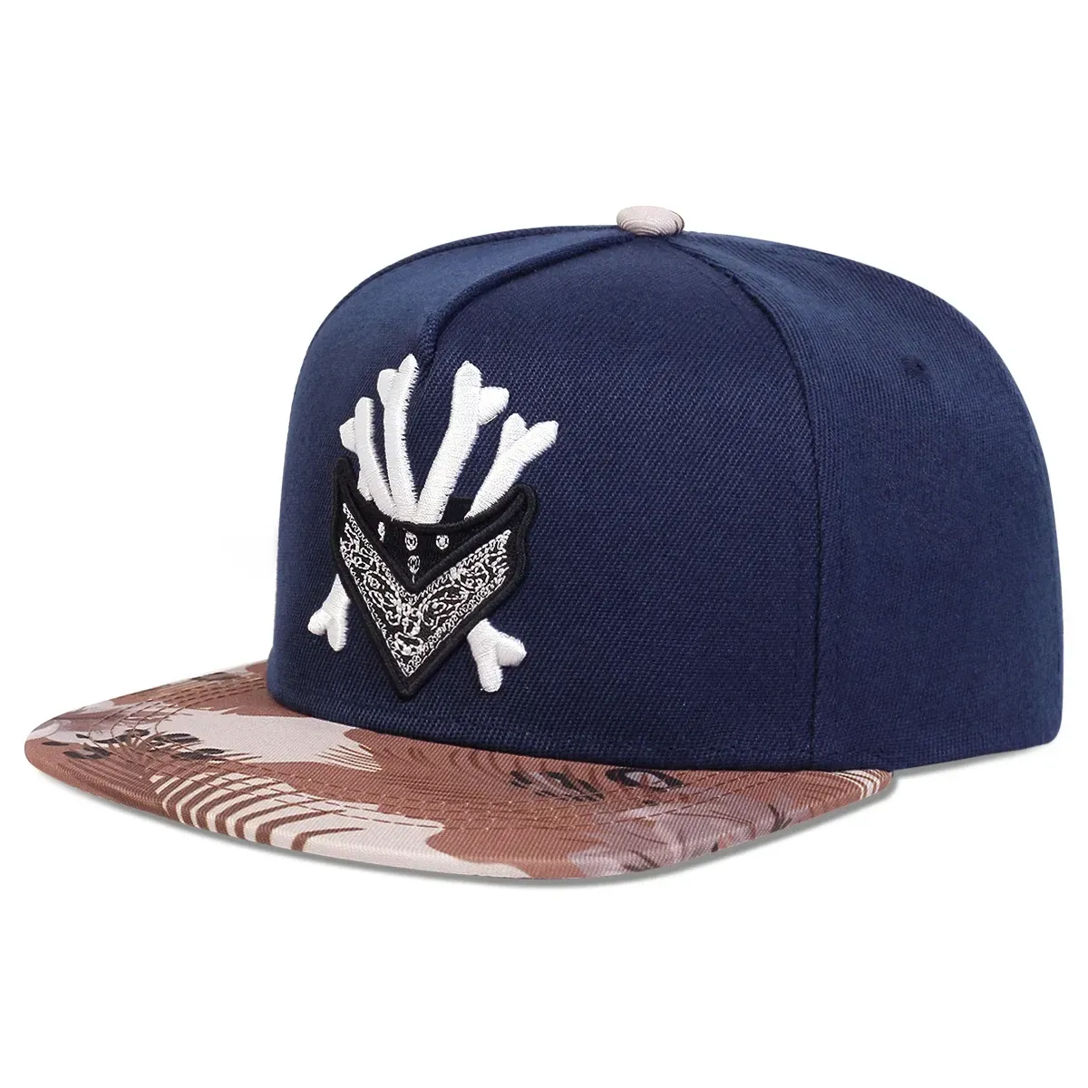 ( TRADE 17) OUTDOOR LOS ANGELES activewear - LOGO SNAP BACK ADJUSTABLE w/ brown &amp; navy colors OPTION 4