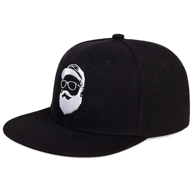 ( TRADE 21) BEARD MAN activewear - LOGO SNAP BACK ADJUSTABLE w/ black &amp; white hat top colors OPTION 3