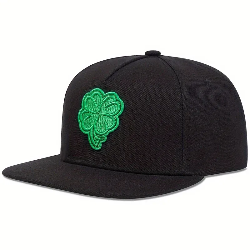 ( TRADE 29) GREEN CLOVER activewear - LOGO SNAP BACK ADJUSTABLE w/ all dark black &amp; bright green colors OPTION 2