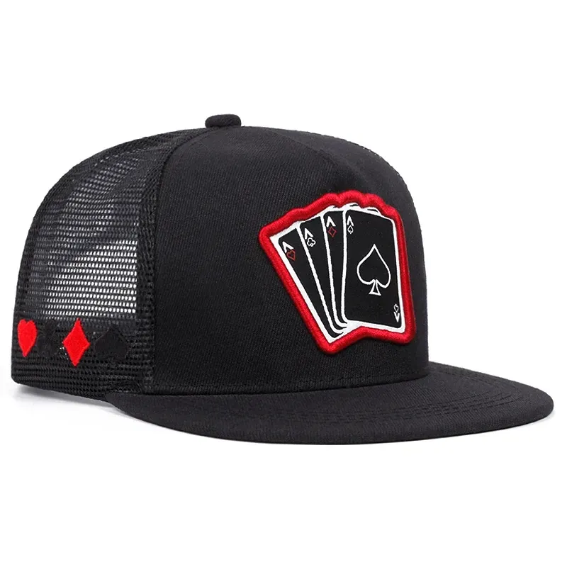 ( TRADE 28) ACE PLUS PLUS activewear - LOGO SNAP BACK ADJUSTABLE w/ mesh black red &amp; white colors OPTION 4