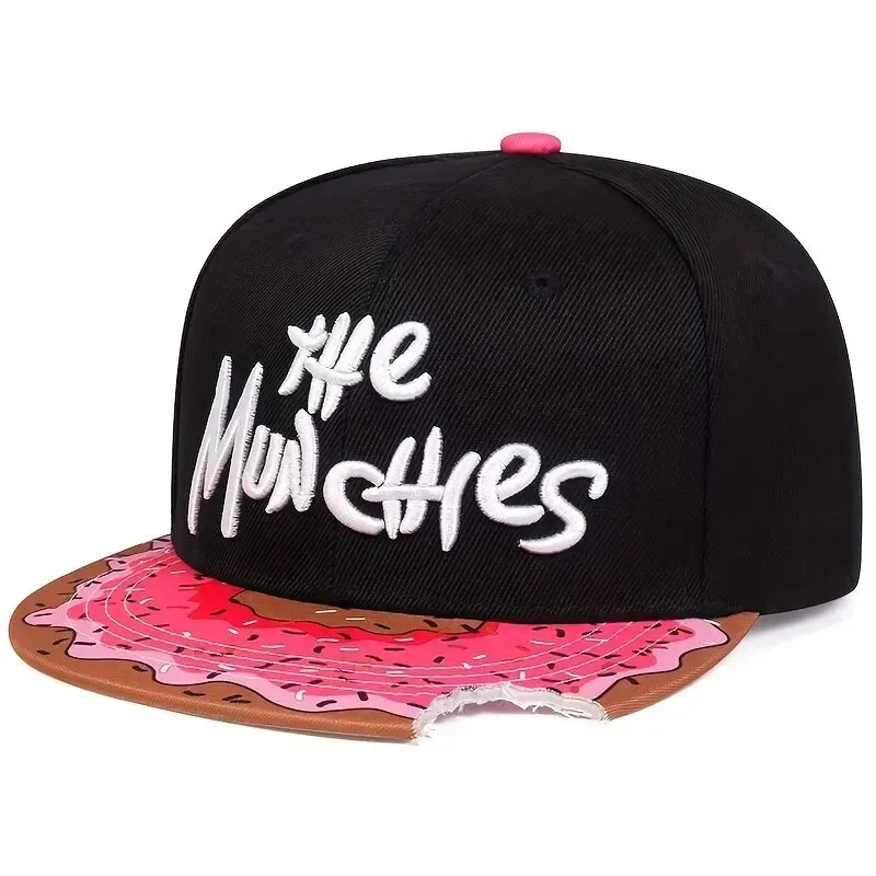 ( TRADE 30) WATERMELON MUNCHIES activewear - LOGO SNAP BACK ADJUSTABLE w/ black white &amp; pink doughnut colors OPTION 2