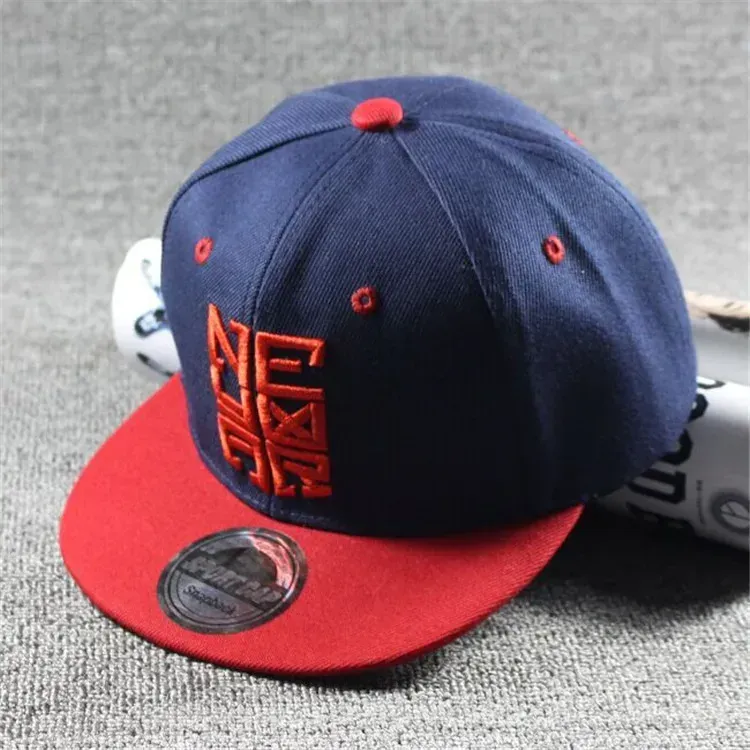 ( TRADE 36) THE C R7 activewear - LOGO SNAP BACK ADJUSTABLE w/ navy blue top &amp; red brim (n j r) colors OPTION 4