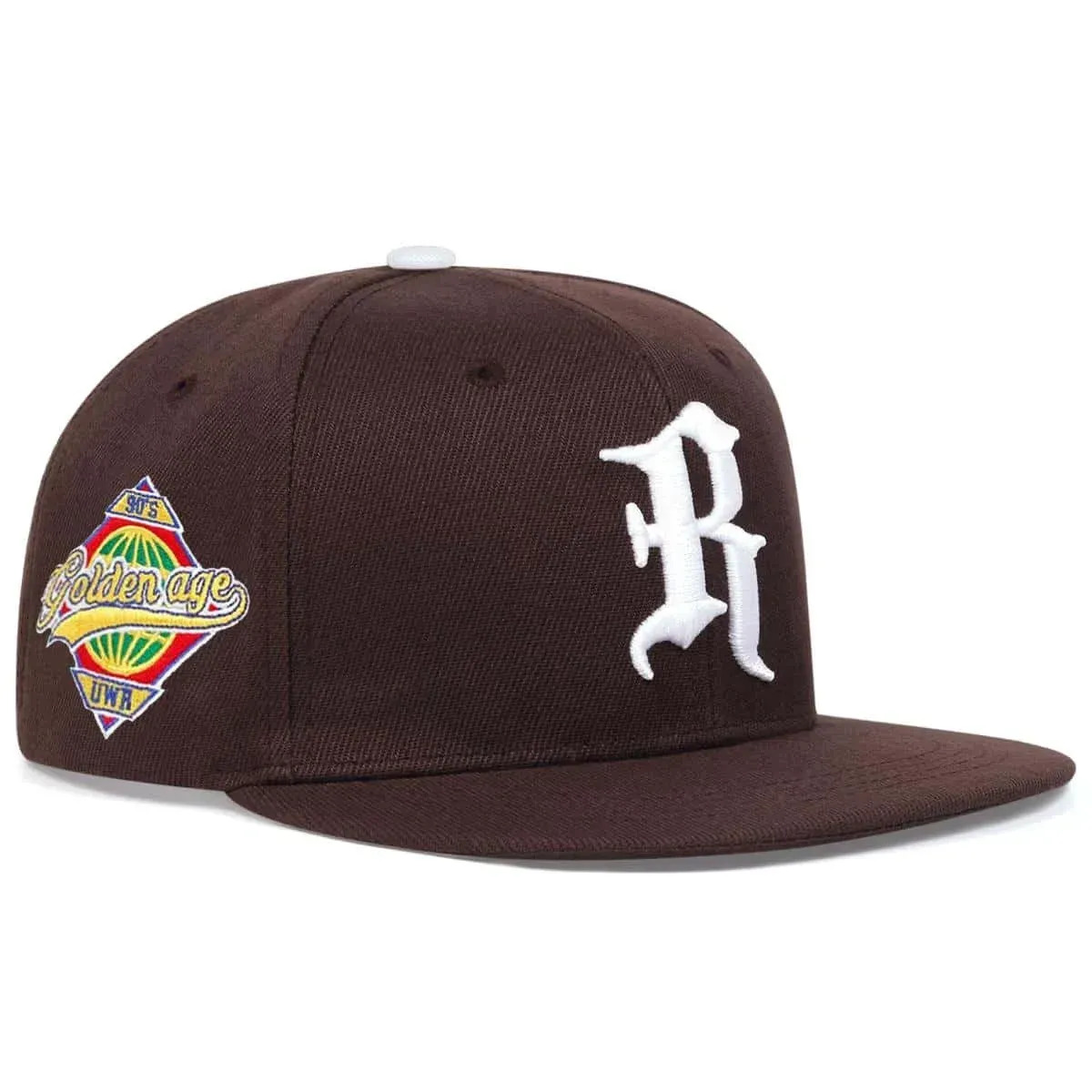 ( TRADE 42) R WORD GOTHIC activewear - LOGO SNAP BACK ADJUSTABLE w/ BROWN AND WHITE colors OPTION 2