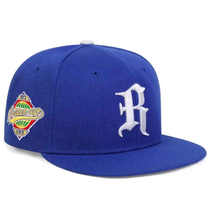 ( TRADE 42) R WORD GOTHIC activewear - LOGO SNAP BACK ADJUSTABLE w/ royal blue &amp; white colors OPTION 6