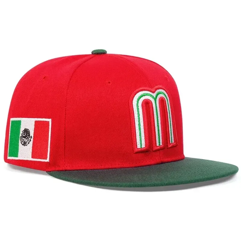 ( TRADE 45) TRIPLE M N END activewear - LOGO SNAP BACK ADJUSTABLE w/ red &amp; green brim colors OPTION 2