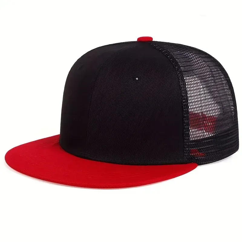 BLACK RED BRIM AND BLACK MESH